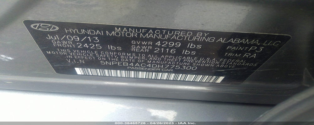 5NPEB4AC4DH775300 2013 HYUNDAI SONATA photo no. 9