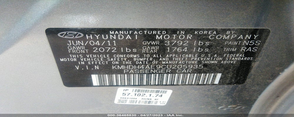 KMHDH4AE9CU205935 2012 HYUNDAI ELANTRA photo no. 9
