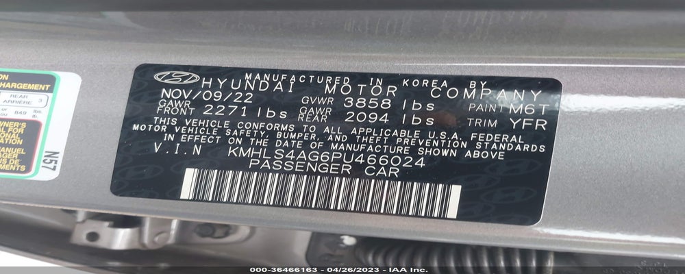 KMHLS4AG6PU466024 2023 HYUNDAI ELANTRA photo no. 9