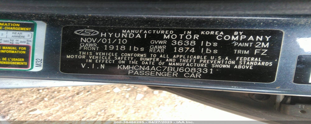 KMHCN4AC7BU608331 2011 HYUNDAI ACCENT photo no. 9