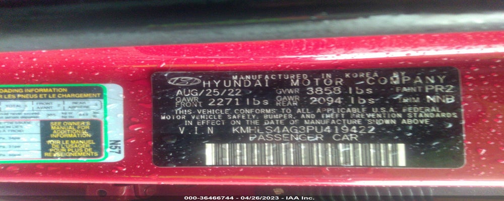 KMHLS4AG3PU419422 2023 HYUNDAI ELANTRA photo no. 9
