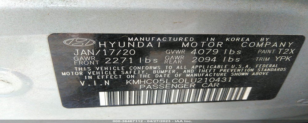 KMHC05LC0LU210431 2020 HYUNDAI IONIQ HYBRID photo no. 9