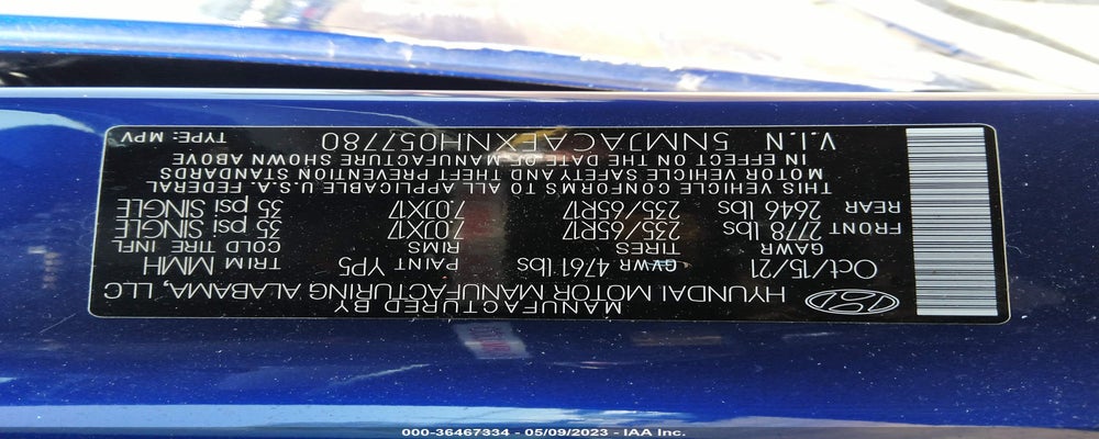 5NMJACAEXNH057780 2022 HYUNDAI TUCSON photo no. 9