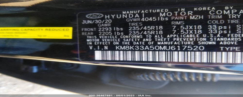KM8K33A50MU617520 2021 HYUNDAI KONA photo no. 9