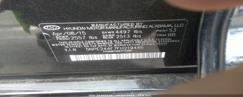 5NPE24AF7FH219446 2015 HYUNDAI SONATA photo no. 9