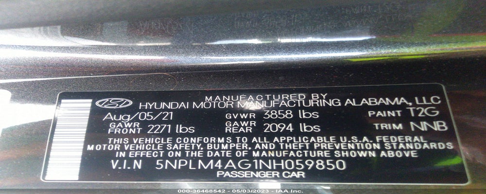 5NPLM4AG1NH059850 2022 HYUNDAI ELANTRA photo no. 9