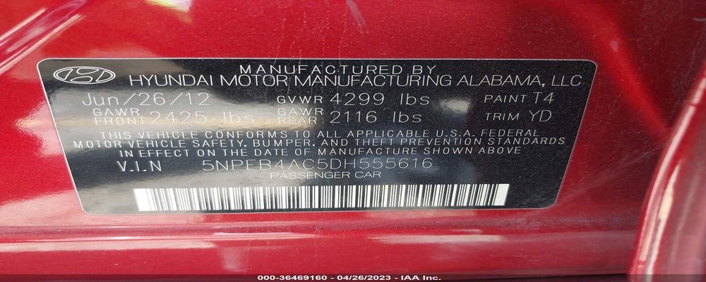 5NPEB4AC5DH555616 2013 HYUNDAI SONATA photo no. 9