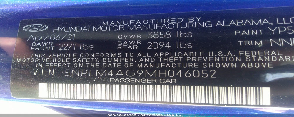5NPLM4AG9MH046052 2021 HYUNDAI ELANTRA photo no. 9