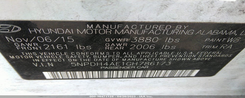 5NPDH4AE1GH786173 2016 HYUNDAI ELANTRA photo no. 9