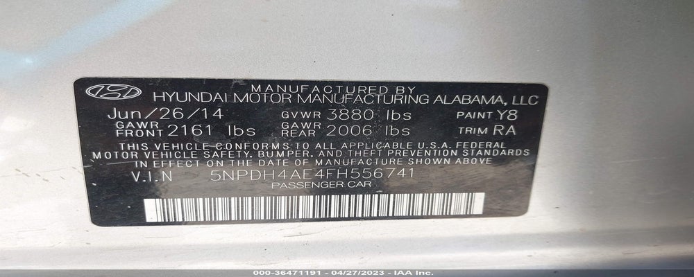 5NPDH4AE4FH556741 2015 HYUNDAI ELANTRA photo no. 9