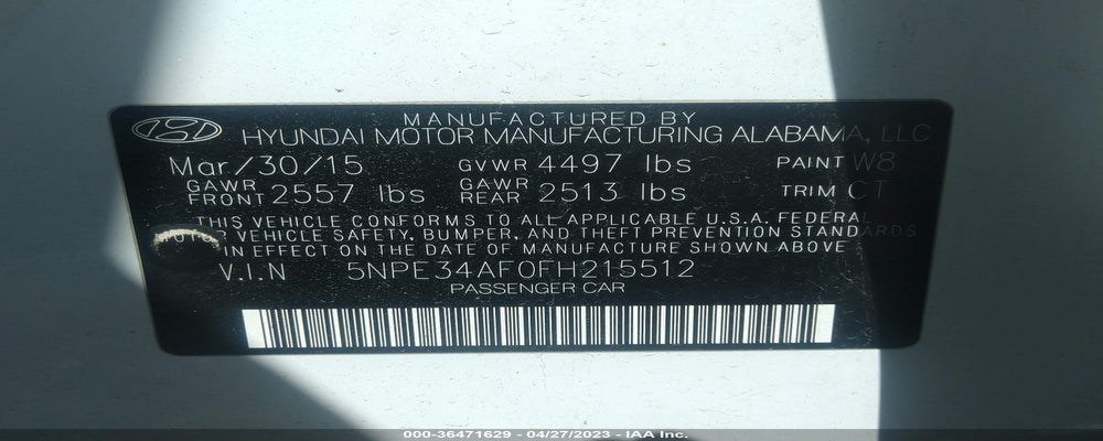 5NPE34AF0FH215512 2015 HYUNDAI SONATA photo no. 9