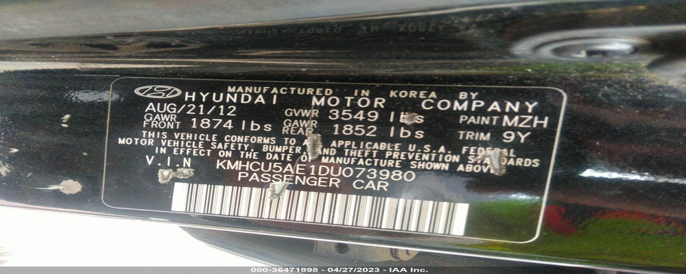KMHCU5AE1DU073980 2013 HYUNDAI ACCENT photo no. 9