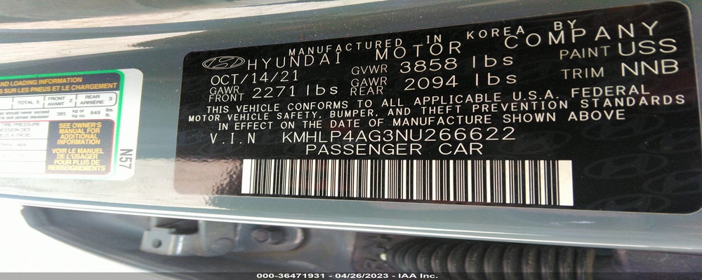 KMHLP4AG3NU266622 2022 HYUNDAI ELANTRA photo no. 9