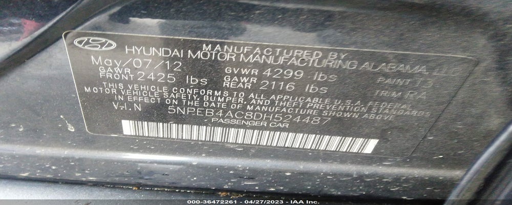 5NPEB4AC8DH524487 2013 HYUNDAI SONATA photo no. 9