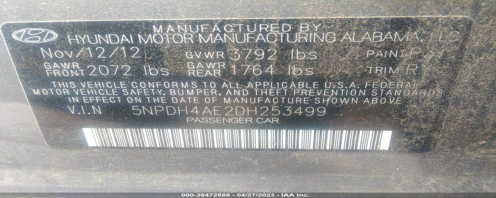 5NPDH4AE2DH253499 2013 HYUNDAI ELANTRA photo no. 9