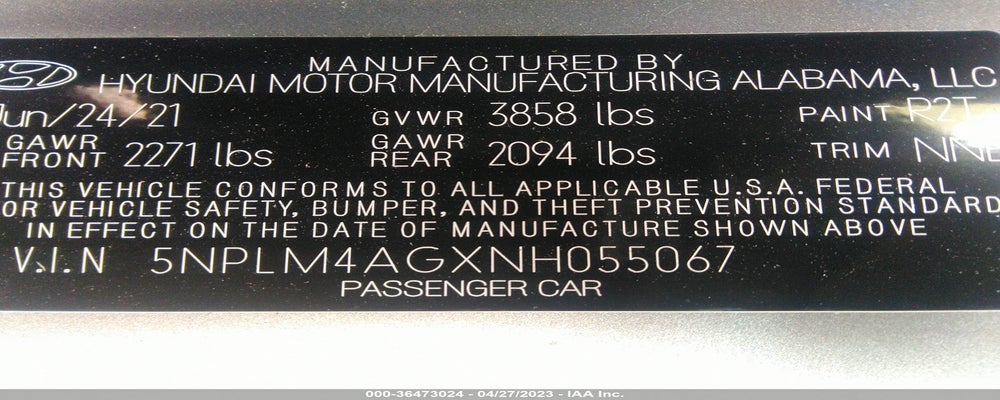 5NPLM4AGXNH055067 2022 HYUNDAI ELANTRA photo no. 9