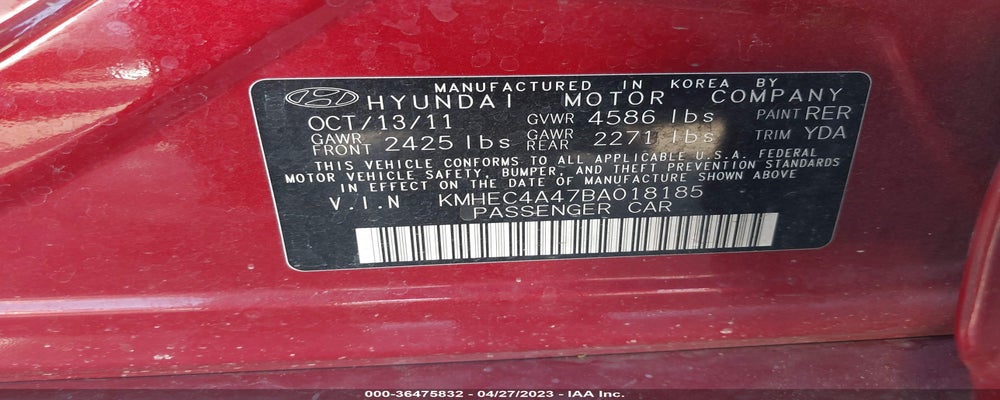 KMHEC4A47BA018185 2011 HYUNDAI SONATA photo no. 9