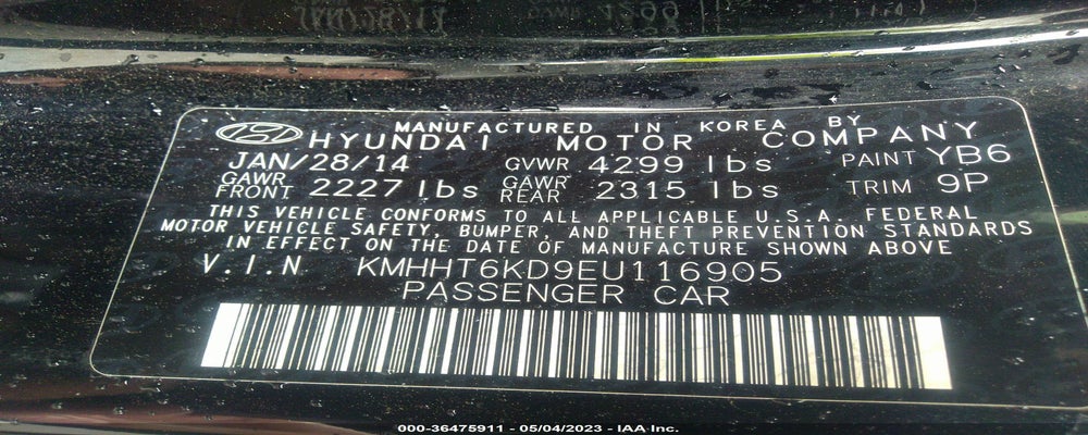 KMHHT6KD9EU116905 2014 HYUNDAI GENESIS COUPE photo no. 9