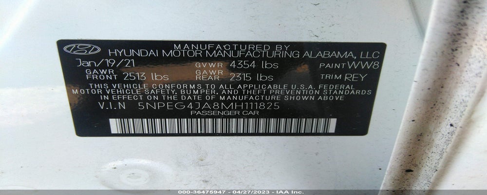 5NPEG4JA8MH111825 2021 HYUNDAI SONATA photo no. 9