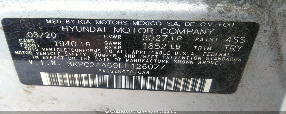 3KPC24A69LE126077 2020 HYUNDAI ACCENT photo no. 9