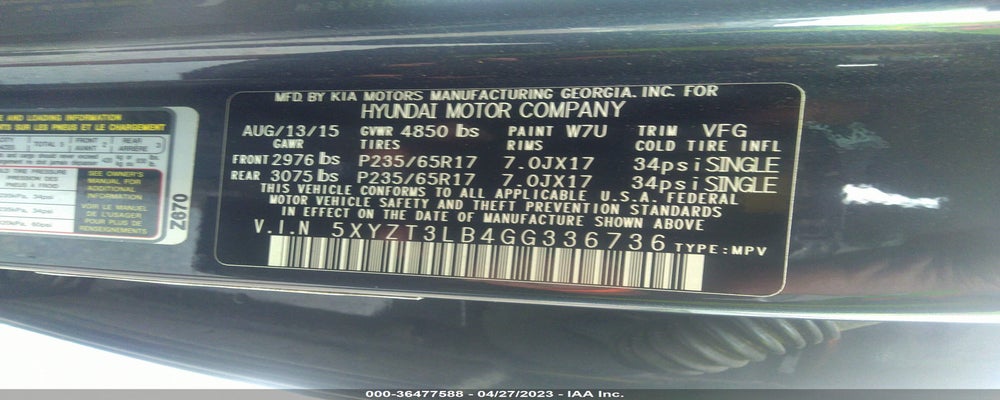 5XYZT3LB4GG336736 2016 HYUNDAI SANTA FE SPORT photo no. 9