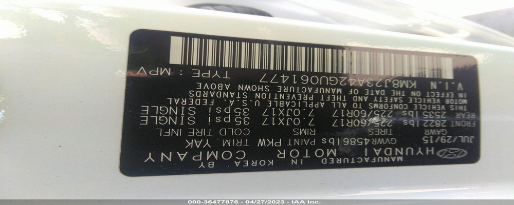KM8J23A42GU061477 2016 HYUNDAI TUCSON photo no. 9