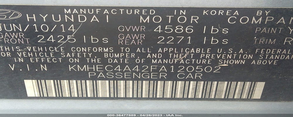 KMHEC4A42FA120502 2015 HYUNDAI SONATA HYBRID photo no. 9