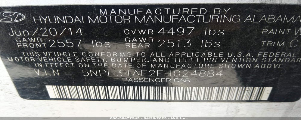 5NPE34AF2FH024884 2015 HYUNDAI SONATA photo no. 9