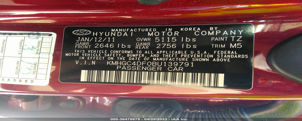 KMHGC4DF0BU139791 2011 HYUNDAI GENESIS photo no. 9