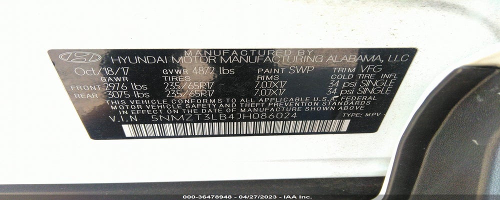 5NMZT3LB4JH086024 2018 HYUNDAI SANTA FE SPORT photo no. 9