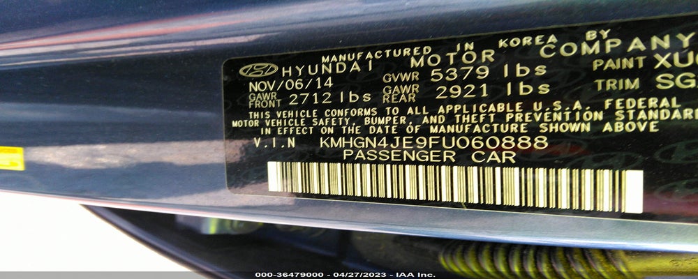 KMHGN4JE9FU060888 2015 HYUNDAI GENESIS photo no. 9