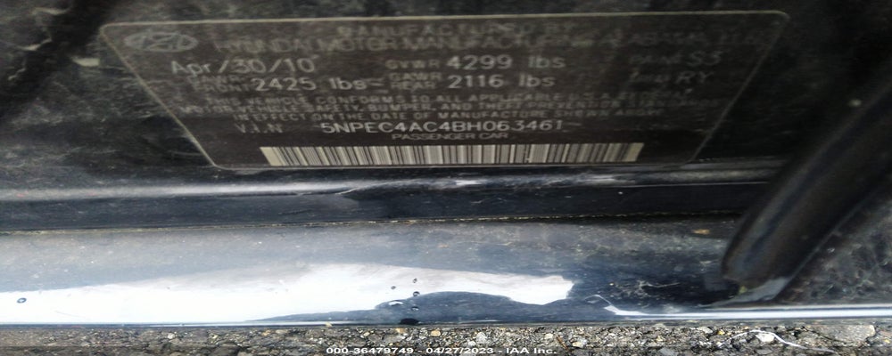 5NPEC4AC4BH063461 2011 HYUNDAI SONATA photo no. 9