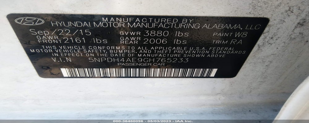 5NPDH4AE9GH765233 2016 HYUNDAI ELANTRA photo no. 9