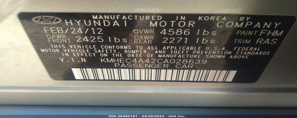 KMHEC4A42CA028639 2012 HYUNDAI SONATA photo no. 9