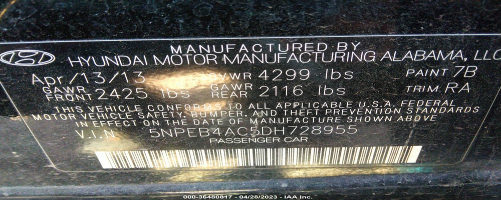 5NPEB4AC5DH728955 2013 HYUNDAI SONATA photo no. 9