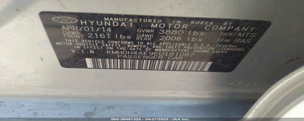 KMHDH4AE9EU181087 2014 HYUNDAI ELANTRA photo no. 9