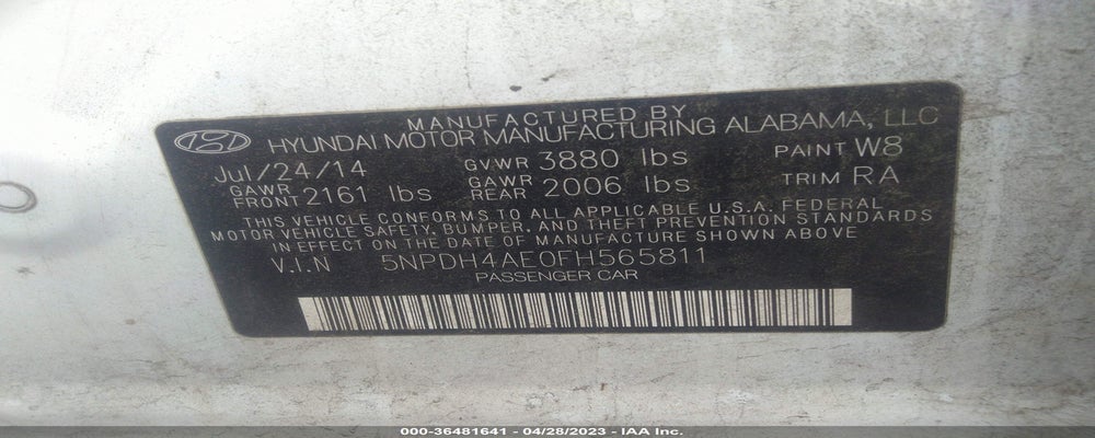 5NPDH4AE0FH565811 2015 HYUNDAI ELANTRA photo no. 9