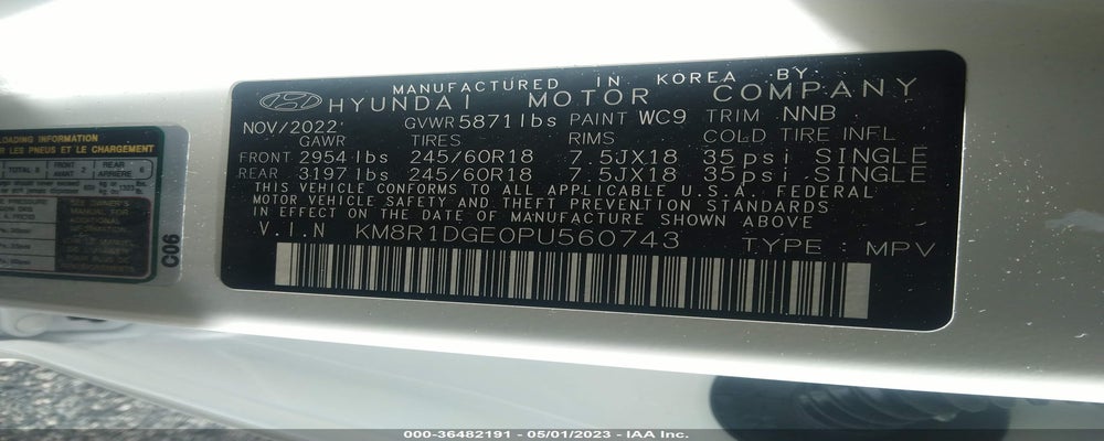 KM8R1DGE0PU560743 2023 HYUNDAI PALISADE photo no. 9