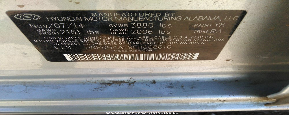 5NPDH4AE9FH608610 2015 HYUNDAI ELANTRA photo no. 9