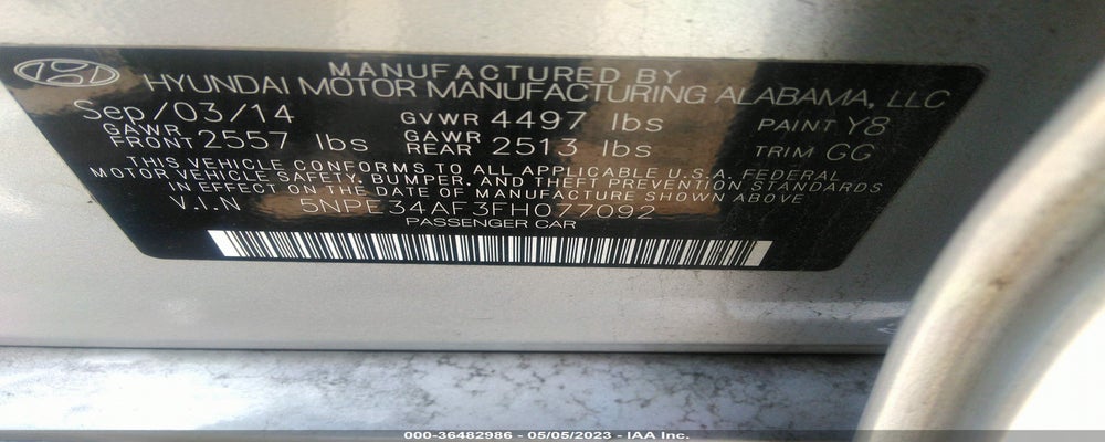 5NPE34AF3FH077092 2015 HYUNDAI SONATA photo no. 9