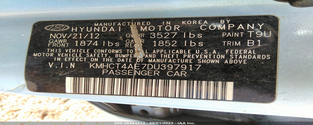 KMHCT4AE7DU397917 2013 HYUNDAI ACCENT photo no. 9