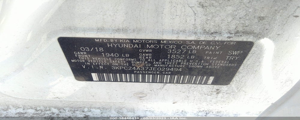 3KPC24A37JE029494 2018 HYUNDAI ACCENT photo no. 9