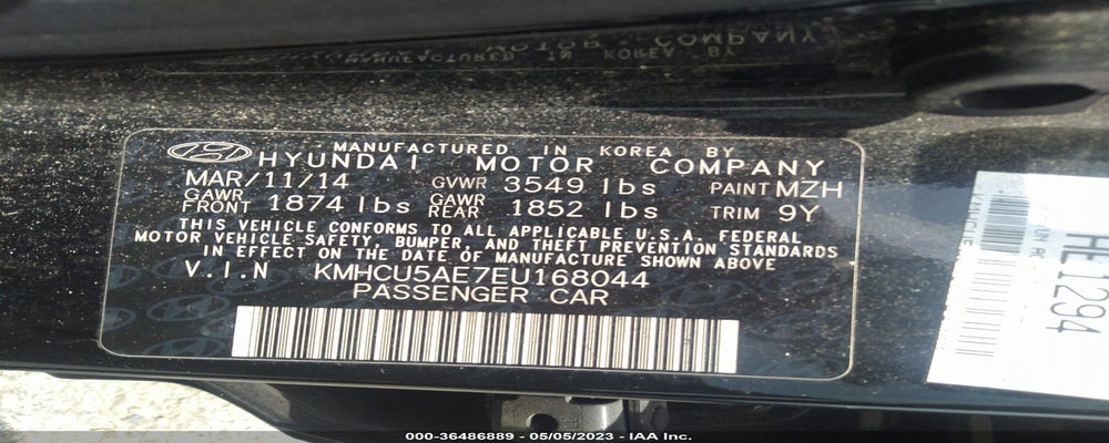 KMHCU5AE7EU168044 2014 HYUNDAI ACCENT photo no. 9