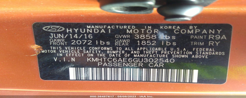 KMHTC6AE6GU302540 2016 HYUNDAI VELOSTER photo no. 9
