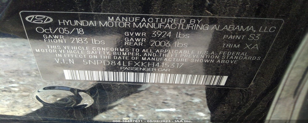 5NPD84LFXKH415317 2019 HYUNDAI ELANTRA photo no. 9