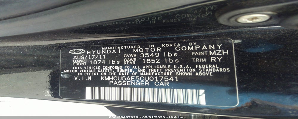 KMHCU5AE5CU017541 2012 HYUNDAI ACCENT photo no. 9