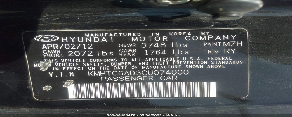 KMHTC6AD3CU074000 2012 HYUNDAI VELOSTER photo no. 9