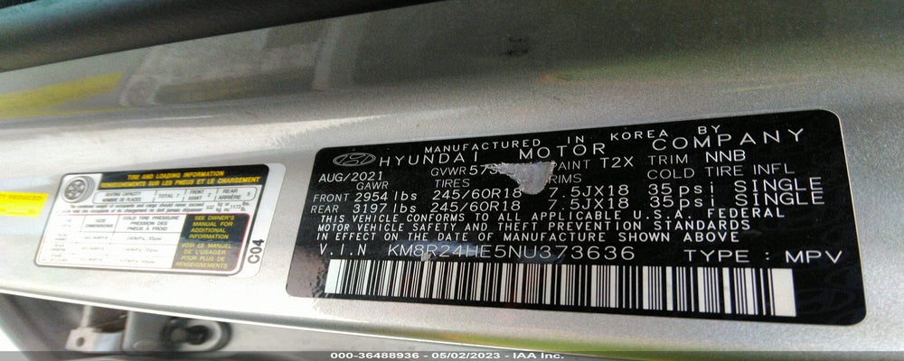 KM8R24HE5NU373636 2022 HYUNDAI PALISADE photo no. 9