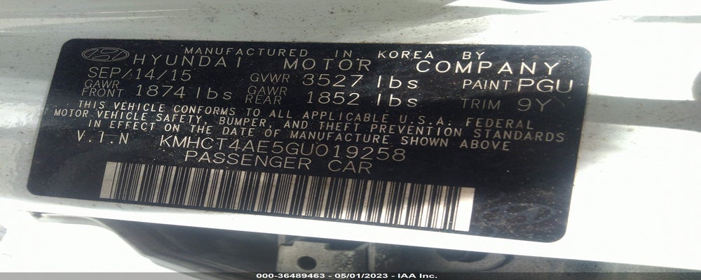 KMHCT4AE5GU019258 2016 HYUNDAI ACCENT photo no. 9