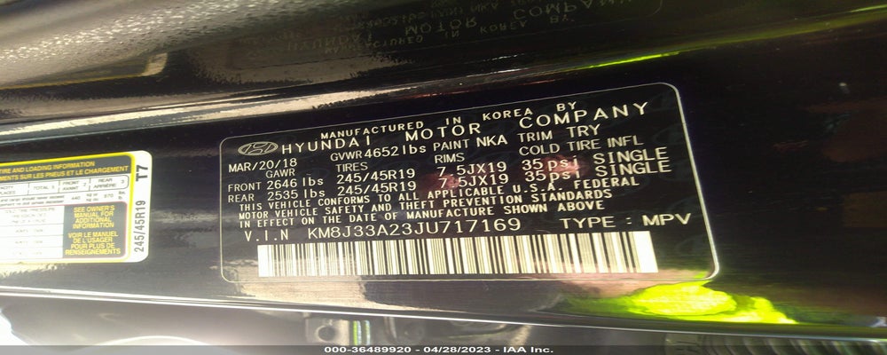 KM8J33A23JU717169 2018 HYUNDAI TUCSON photo no. 9
